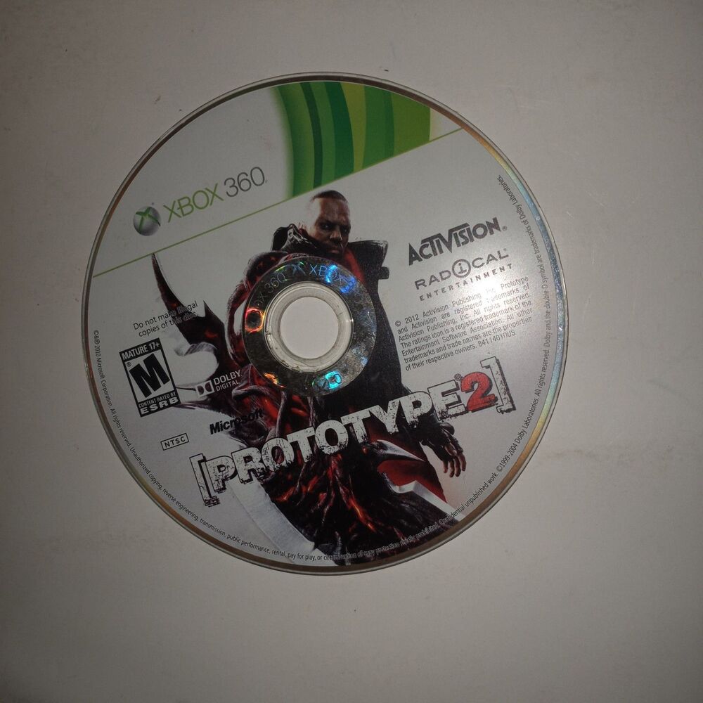 Prototype 2 Xbox 360 Microsoft Game Only No Case Activision